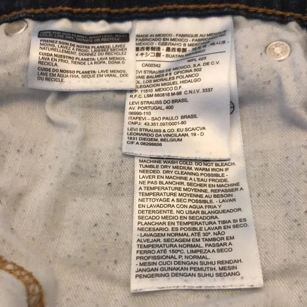 Levi’s jeans 32 x 30 inch dark wash denim straight leg